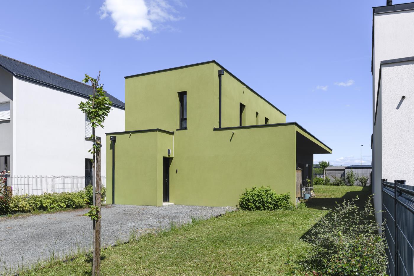 Maison verte  - Réalisation de l'architecte SAAC sur Rennes et sur le département d'Ille et Vilaine