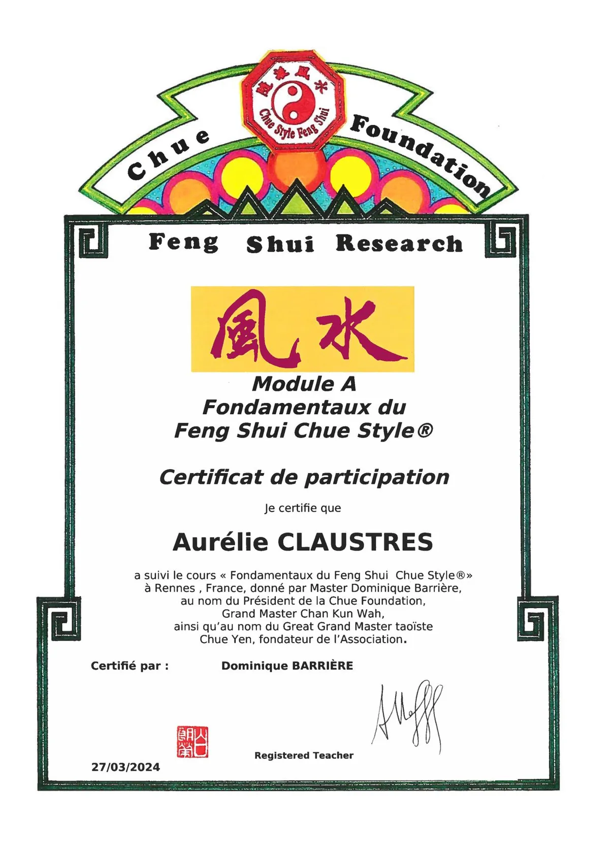 Formation Feng Shui